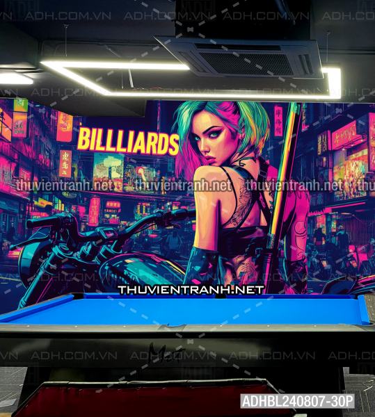Tranh Cô gái chiến binh, neon - Tranh tường chất lượng cao