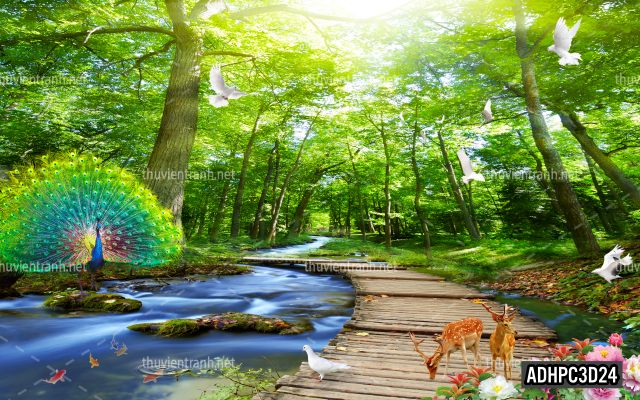Tranh dán tường 3D Phong Cảnh-ADHPC3D24 - Tranh tường chất lượng cao