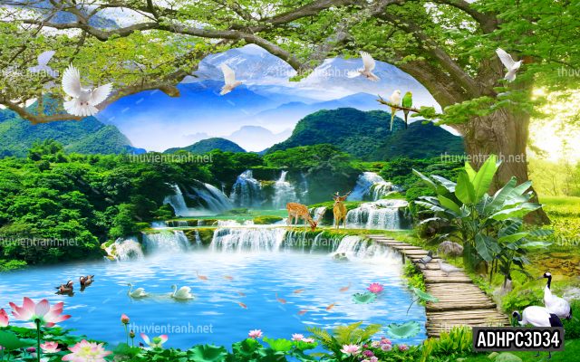 Tranh dán tường 3D Phong Cảnh-ADHPC3D34 - Tranh tường chất lượng cao