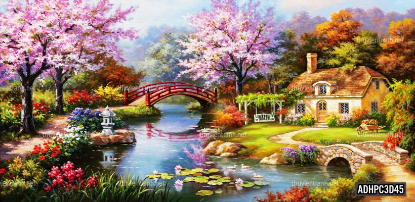 Tranh dán tường 3D Phong Cảnh-ADHPC3D45 - Tranh tường chất lượng cao