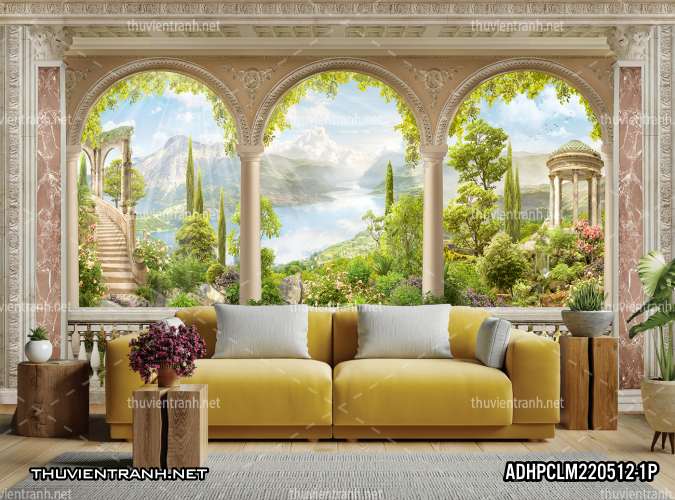 Tranh dán tường 3D Phong Cảnh-ADHPCLM220512-1P - Tranh tường chất lượng cao