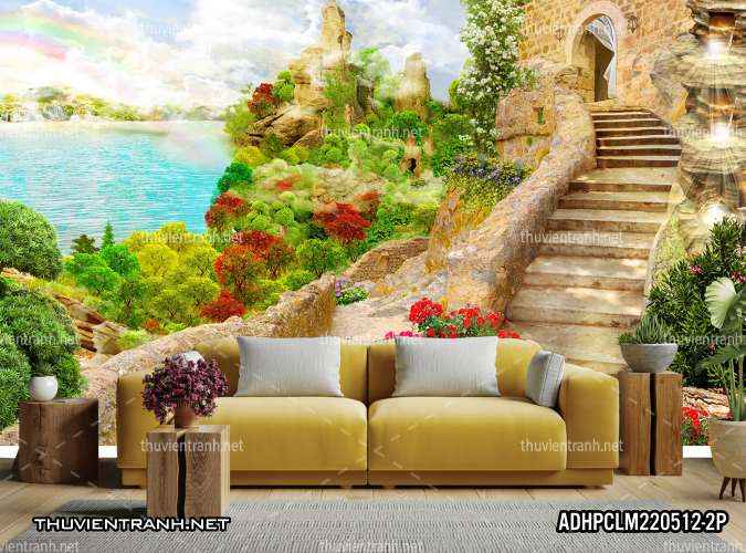 Tranh dán tường 3D Phong Cảnh-ADHPCLM220512-2P - Tranh tường chất lượng cao