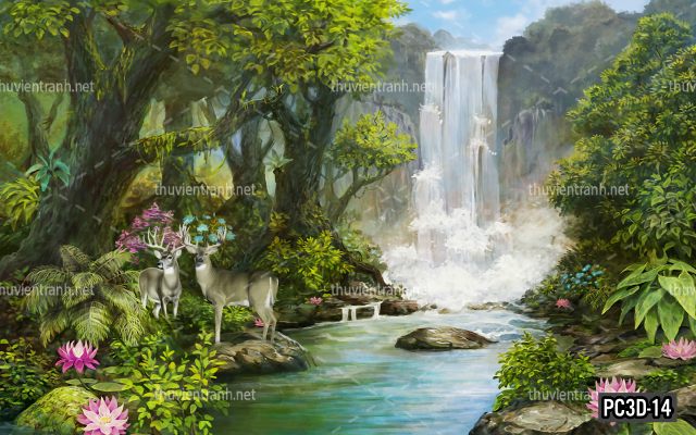 Tranh dán tường 3D Phong Cảnh-PC3D-14 - Tranh tường chất lượng cao